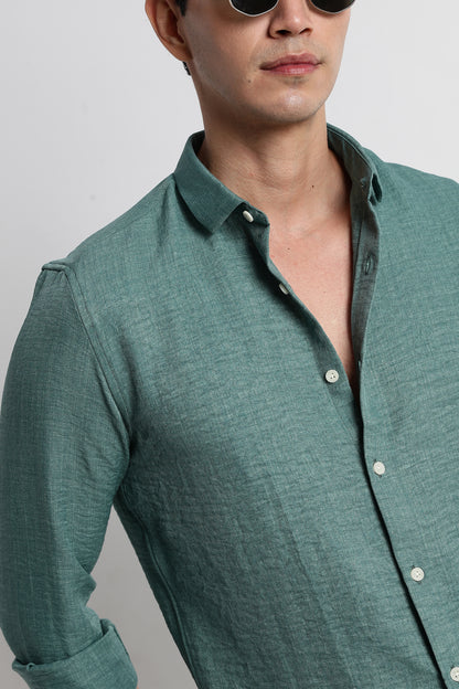 The Minimalist Linen Look Shirt Green