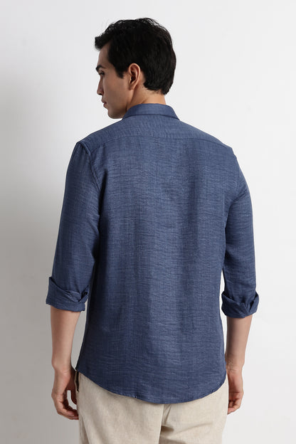The Minimalist Linen Look Shirt Blue
