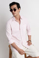 Classic Cotton Slim Fit Striped Shirt Pink