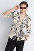 Abstract Block Print Casual Shirt Black