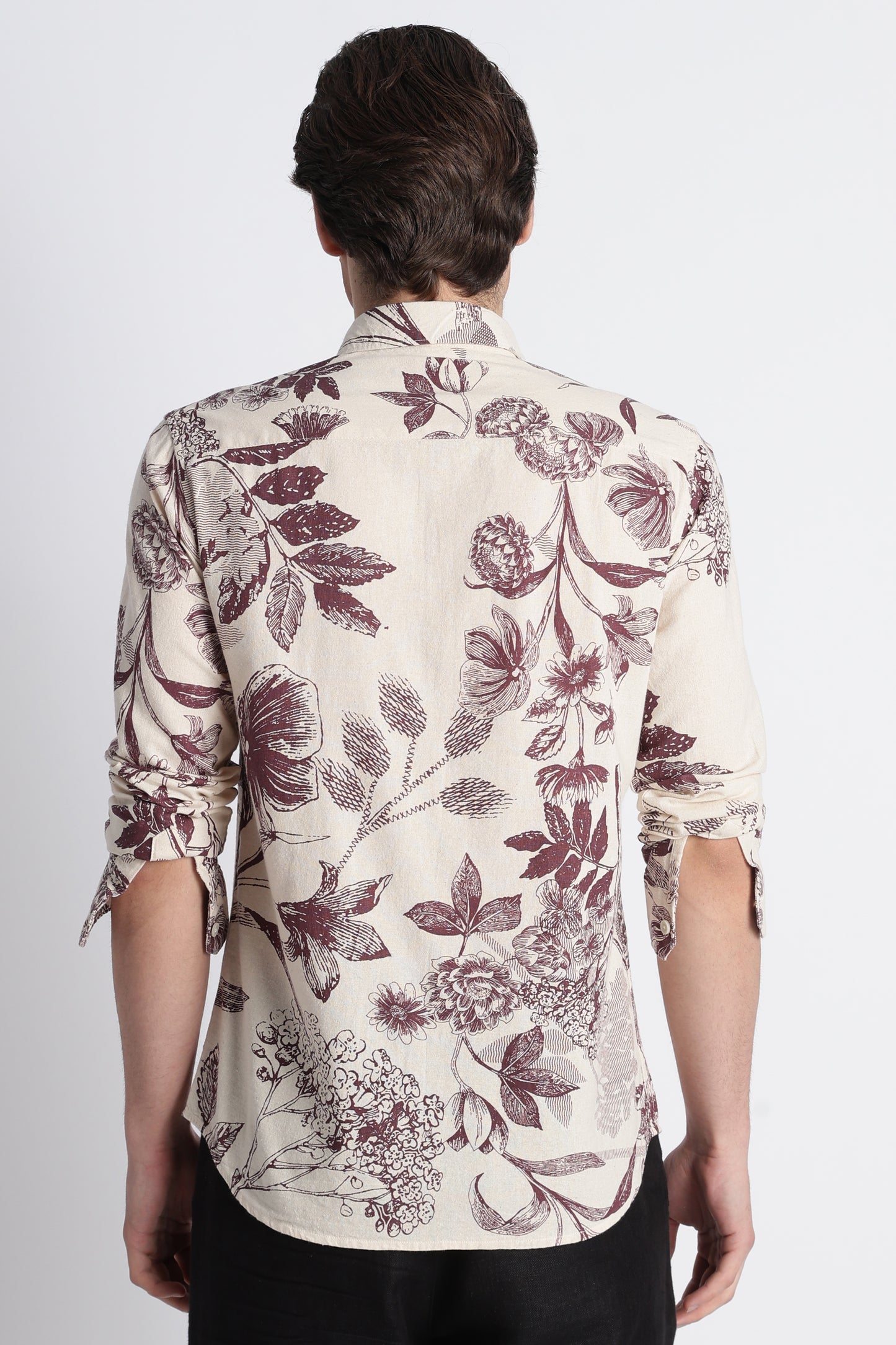 Abstract Block Print Casual Shirt Purple