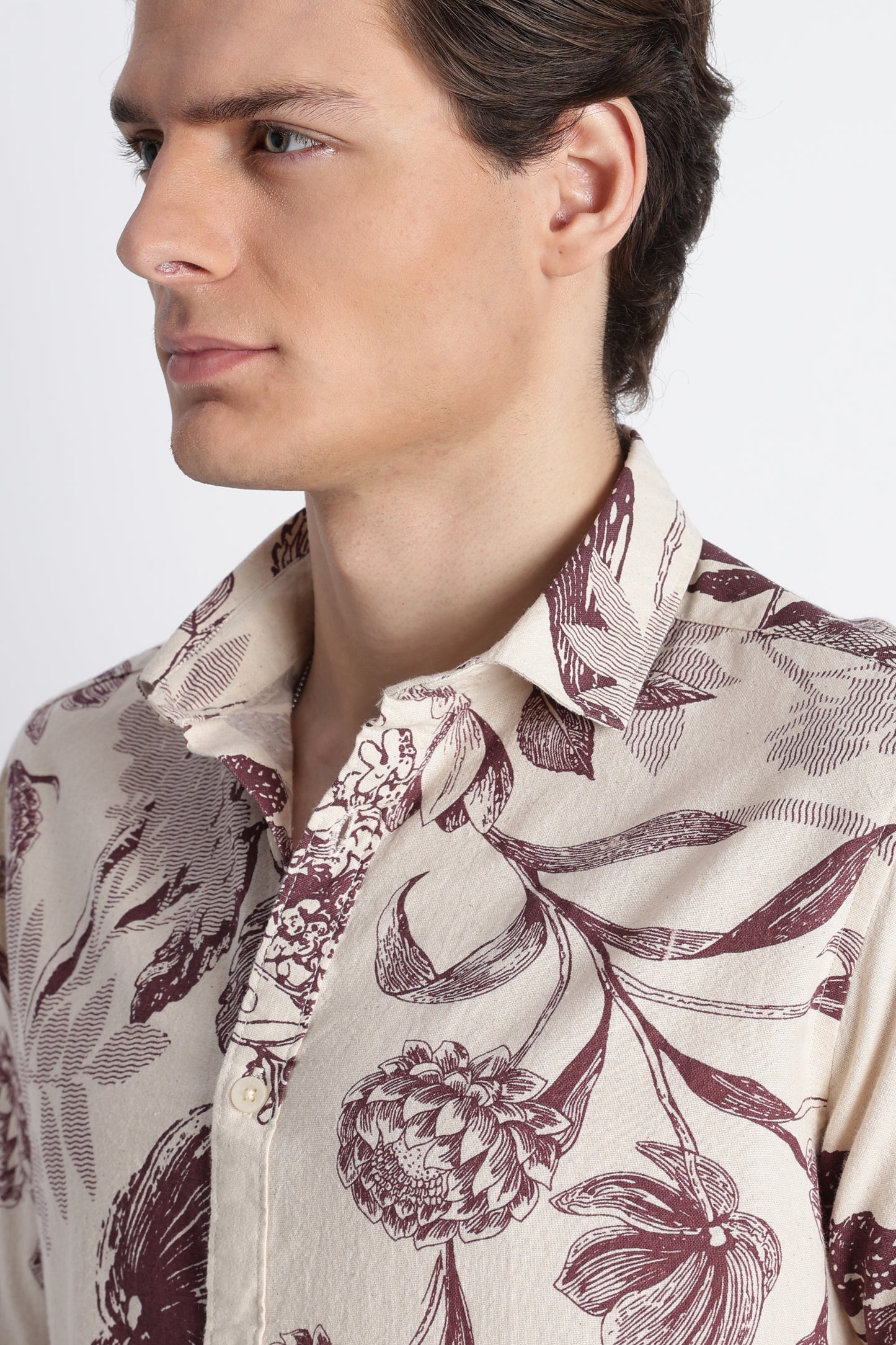 Abstract Block Print Casual Shirt Purple