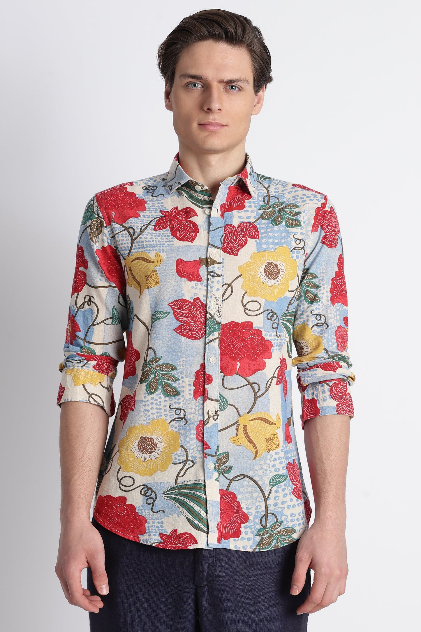 Abstract Block Print Casual Shirt Multi