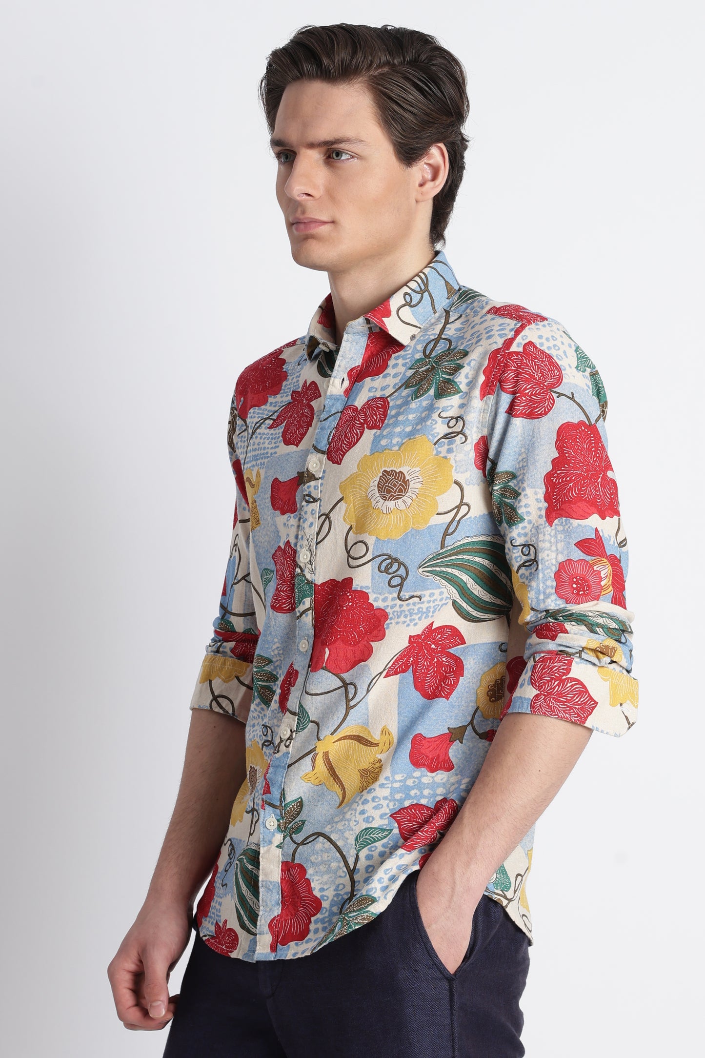 Abstract Block Print Casual Shirt Multi