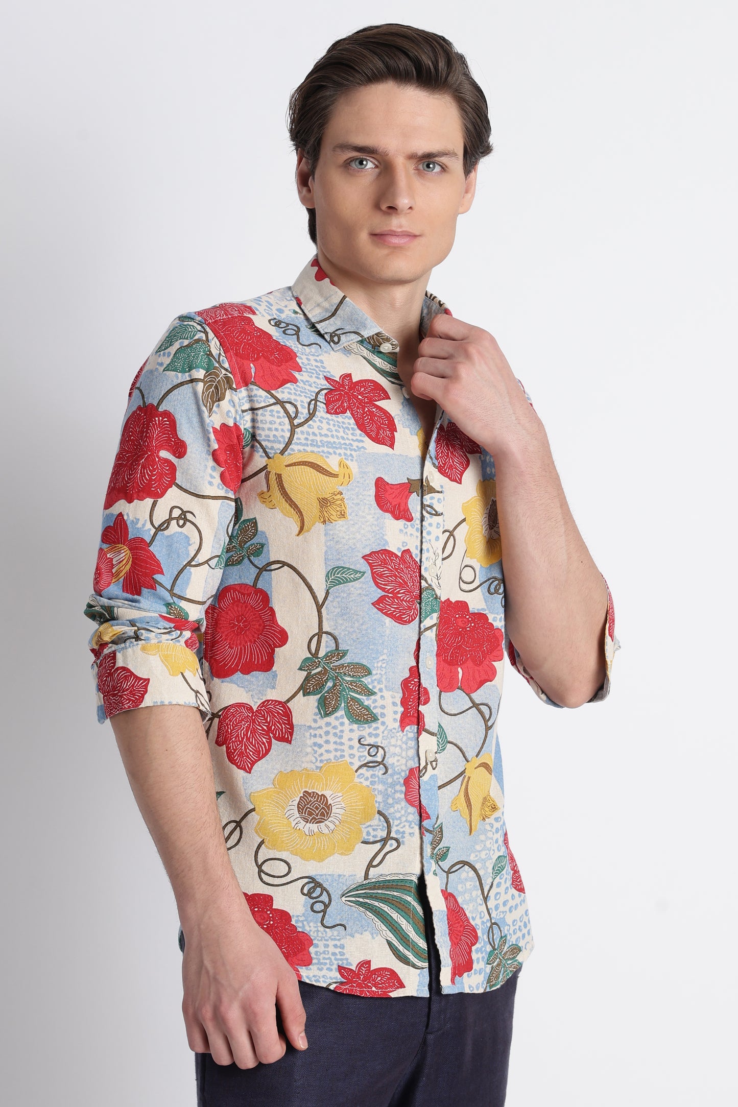 Abstract Block Print Casual Shirt Multi