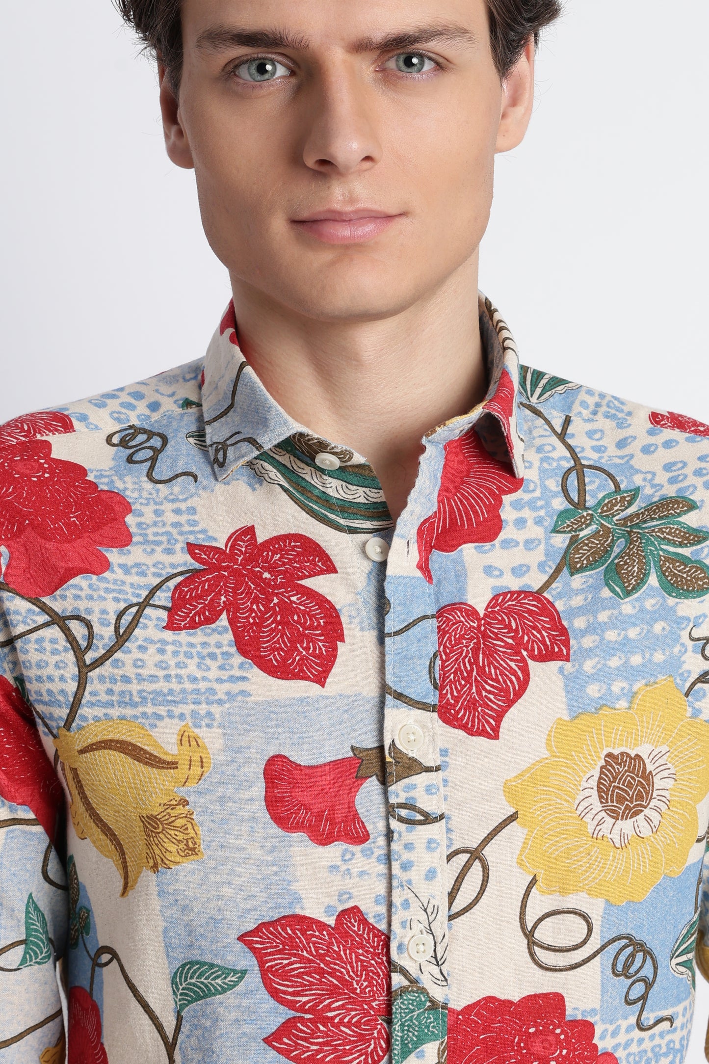 Abstract Block Print Casual Shirt Multi