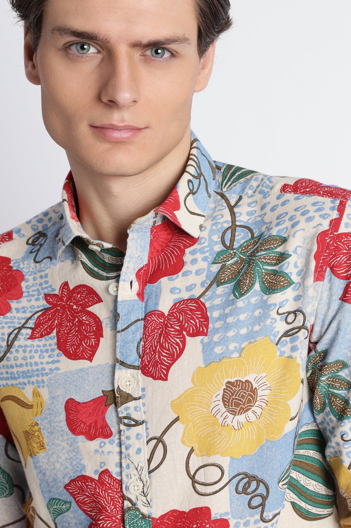 Abstract Block Print Casual Shirt Multi