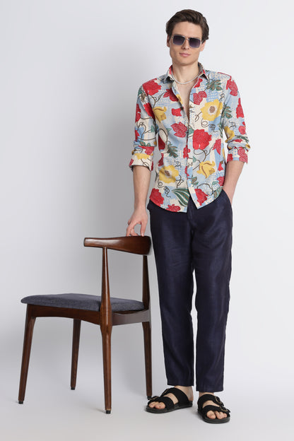 Abstract Block Print Casual Shirt Multi