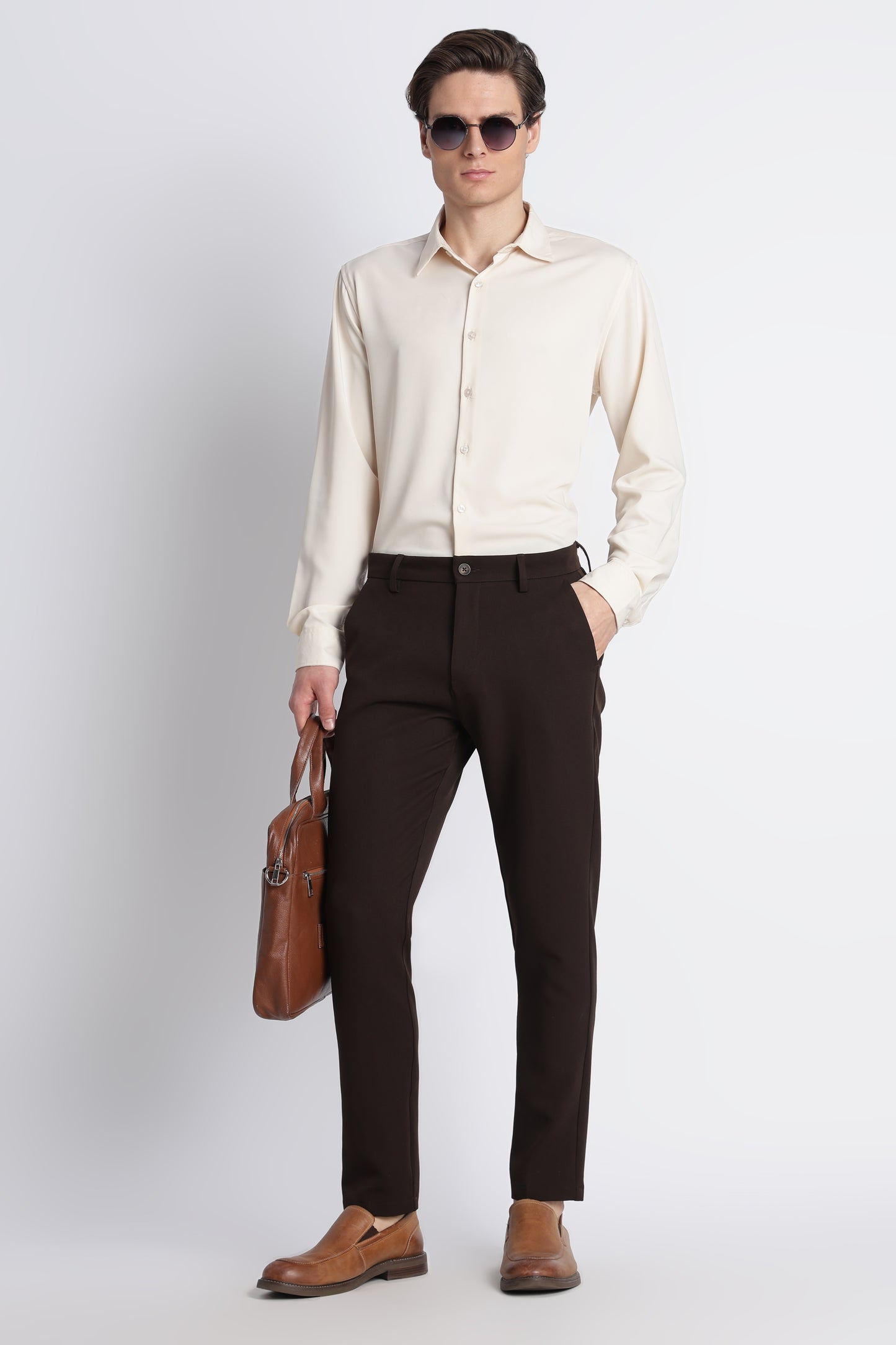 Modern Casual Trousers Dk Brown