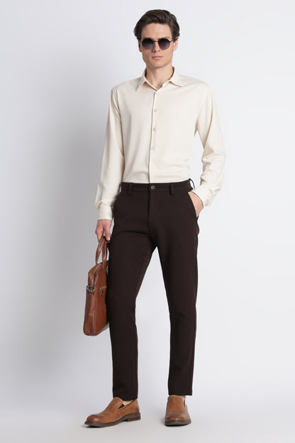 Modern Casual Trousers Dk Brown