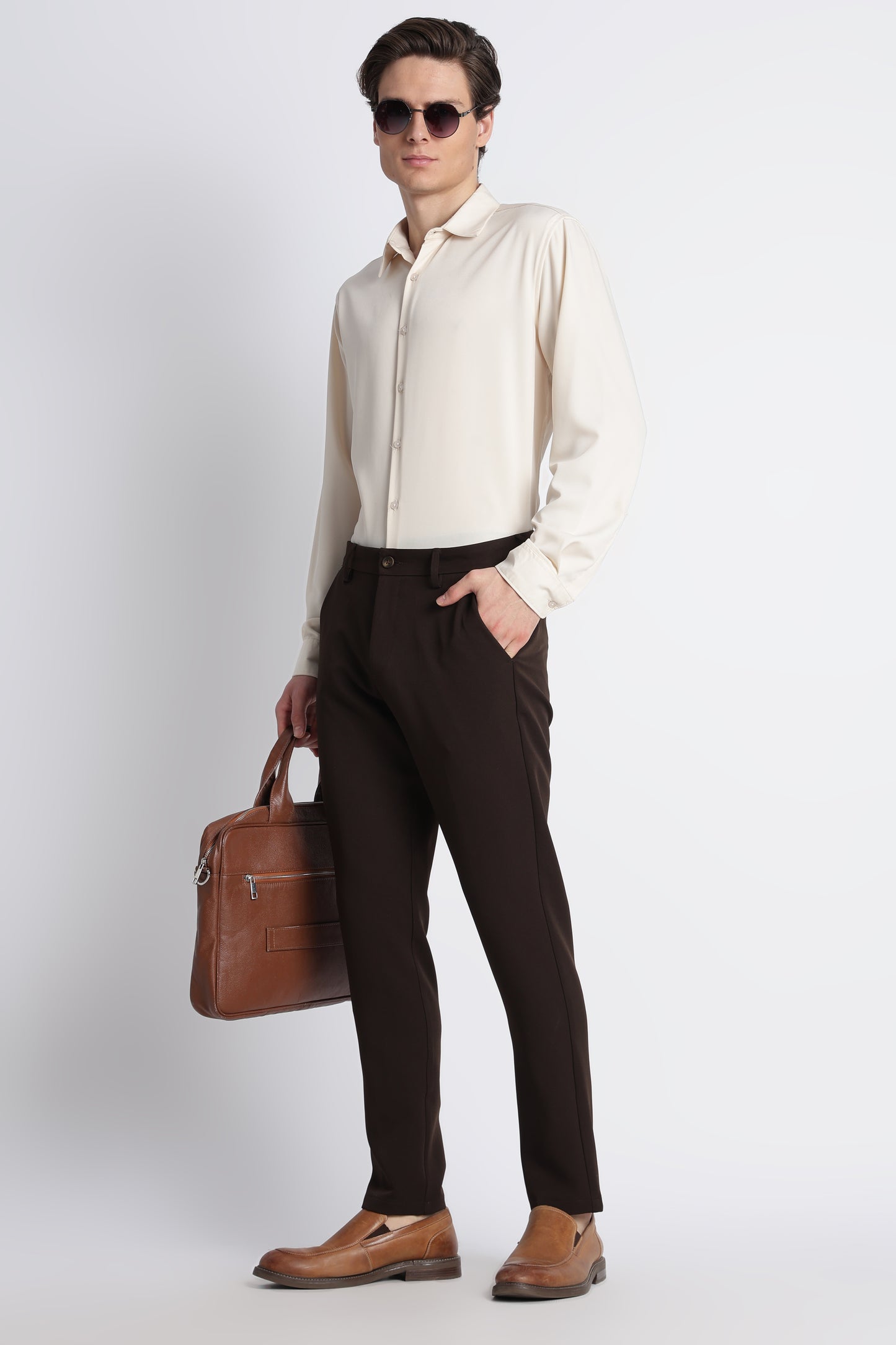 Modern Casual Trousers Dk Brown