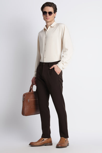 Modern Casual Trousers Dk Brown