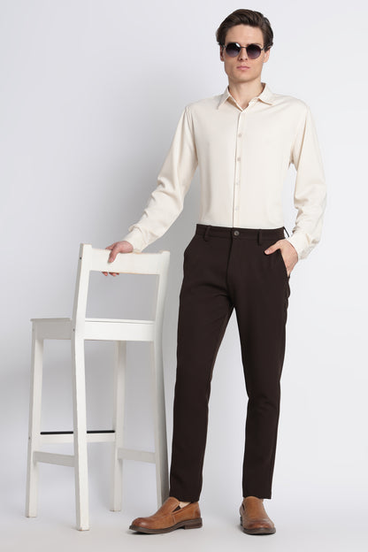 Modern Casual Trousers Dk Brown