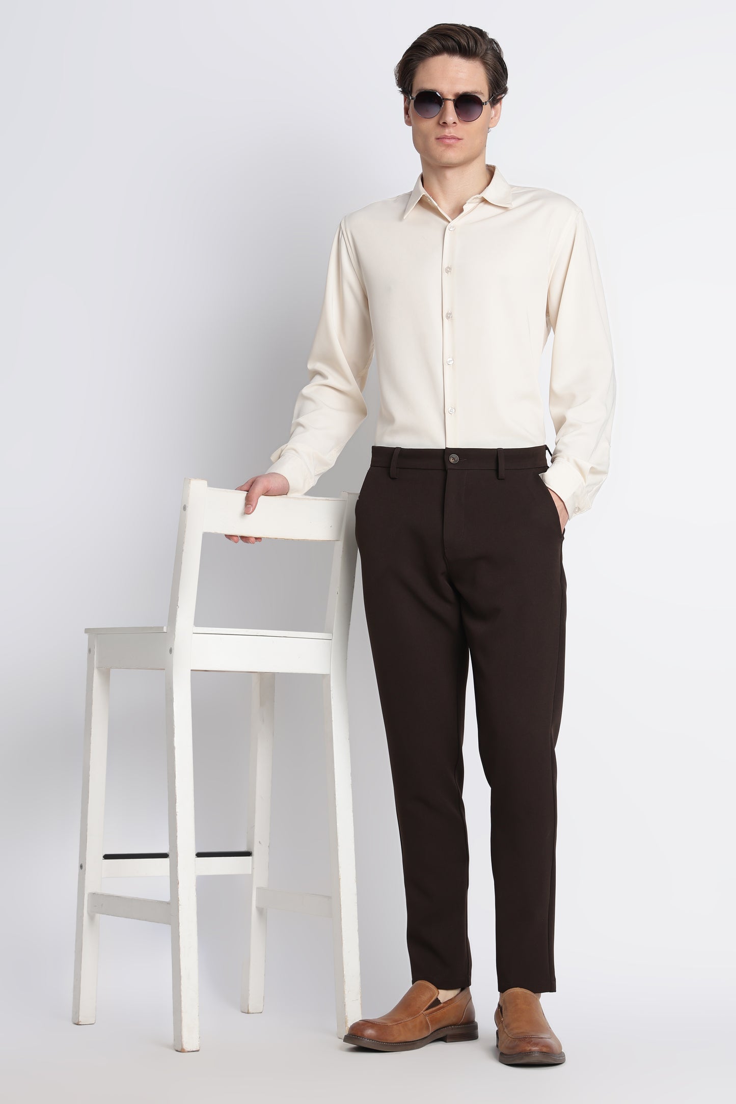 Modern Casual Trousers Dk Brown