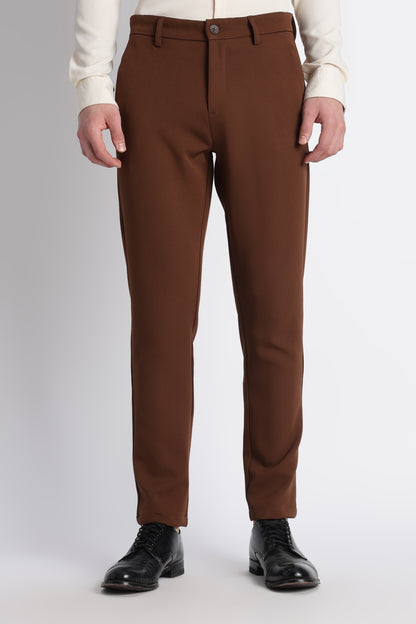 Modern Casual Trousers Brown
