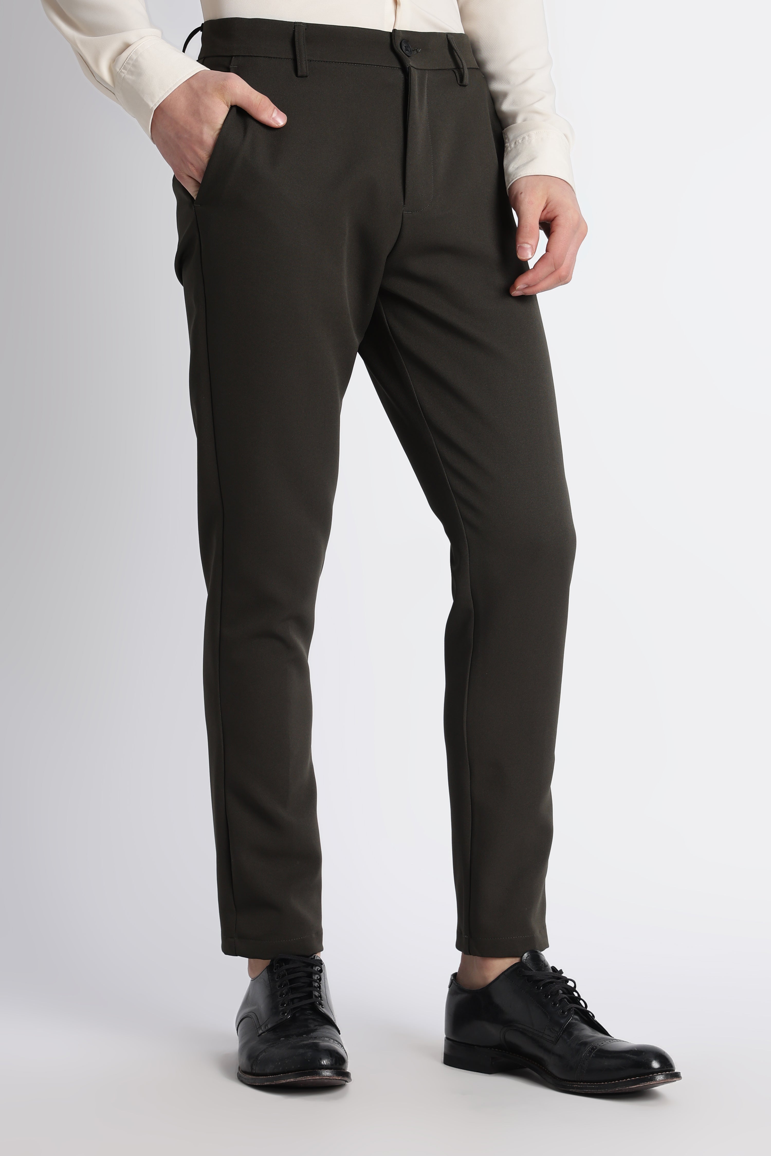 Modern Casual Trousers Green