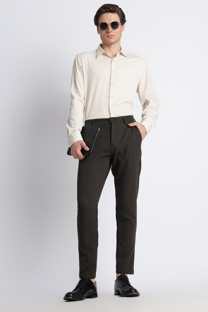 Modern Casual Trousers Green