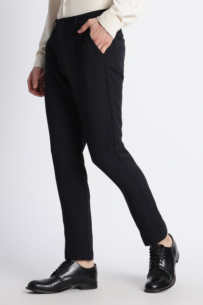 Modern Casual Trousers Navy