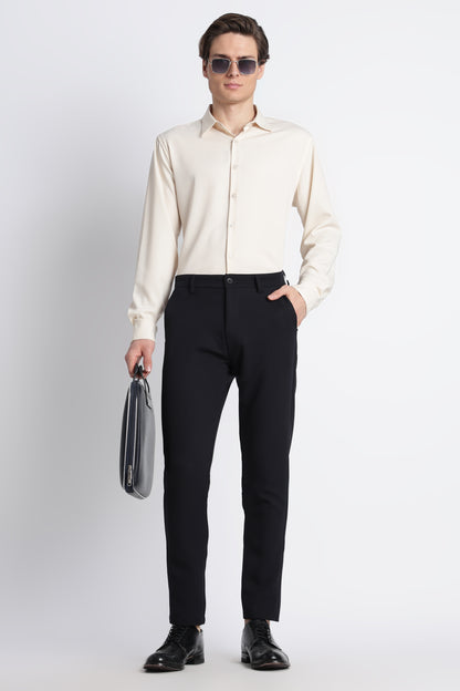 Modern Casual Trousers Navy