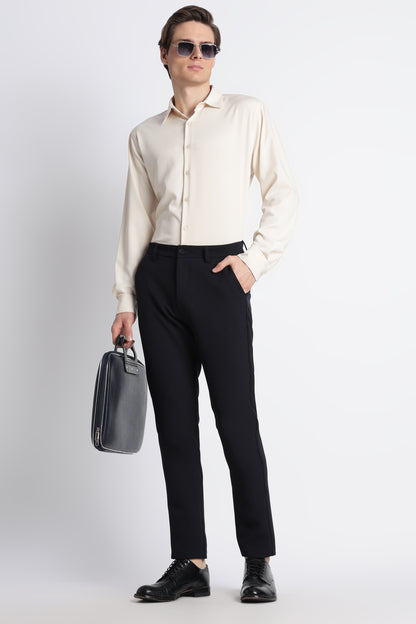 Modern Casual Trousers Navy