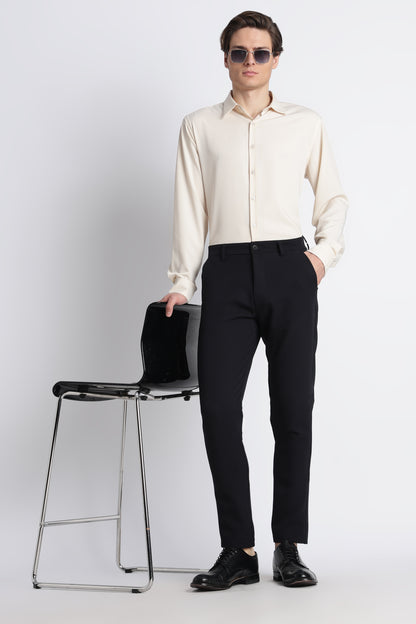 Modern Casual Trousers Navy