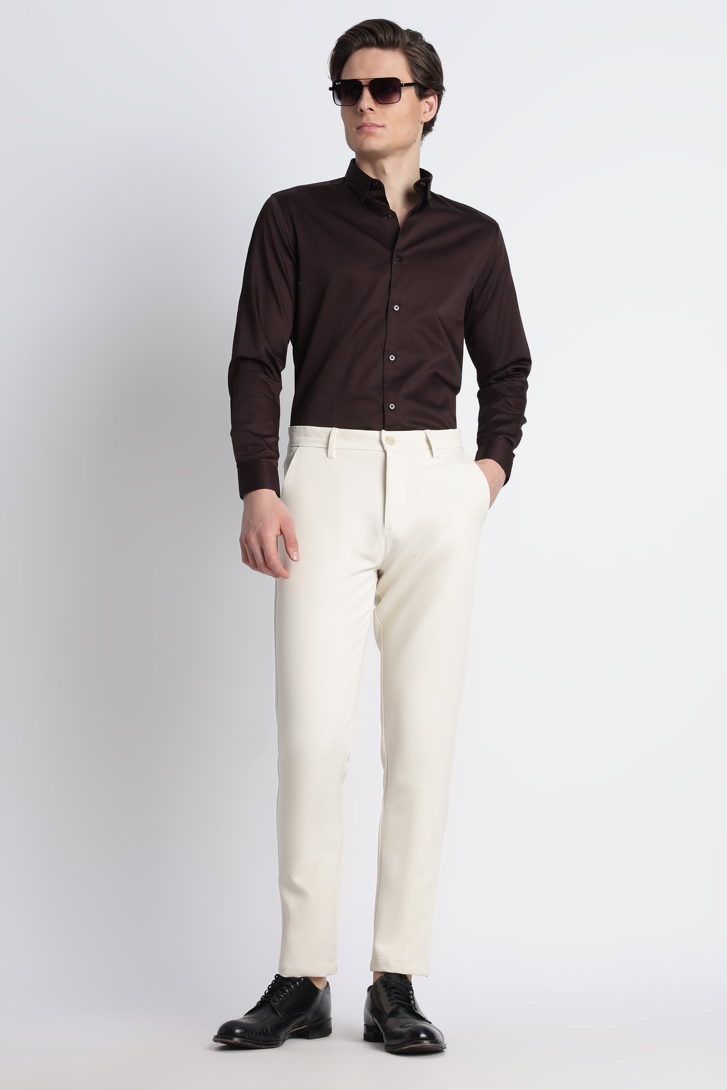 Modern Casual Trousers Off White