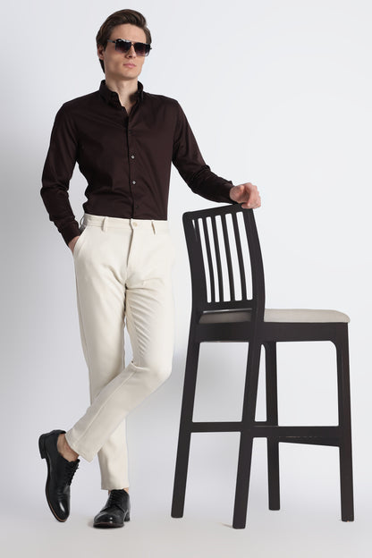 Modern Casual Trousers Off White