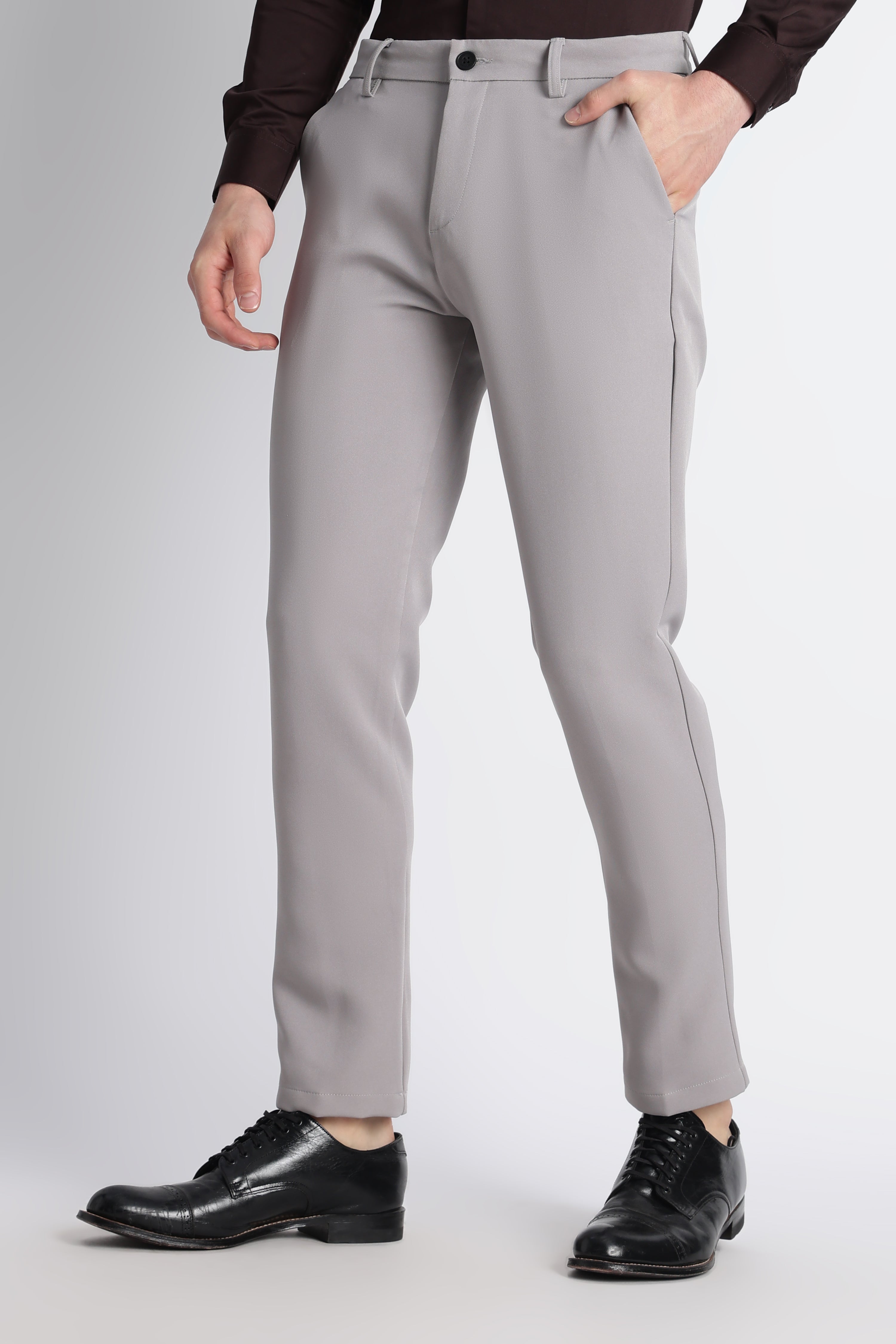 Modern Casual Trousers Grey