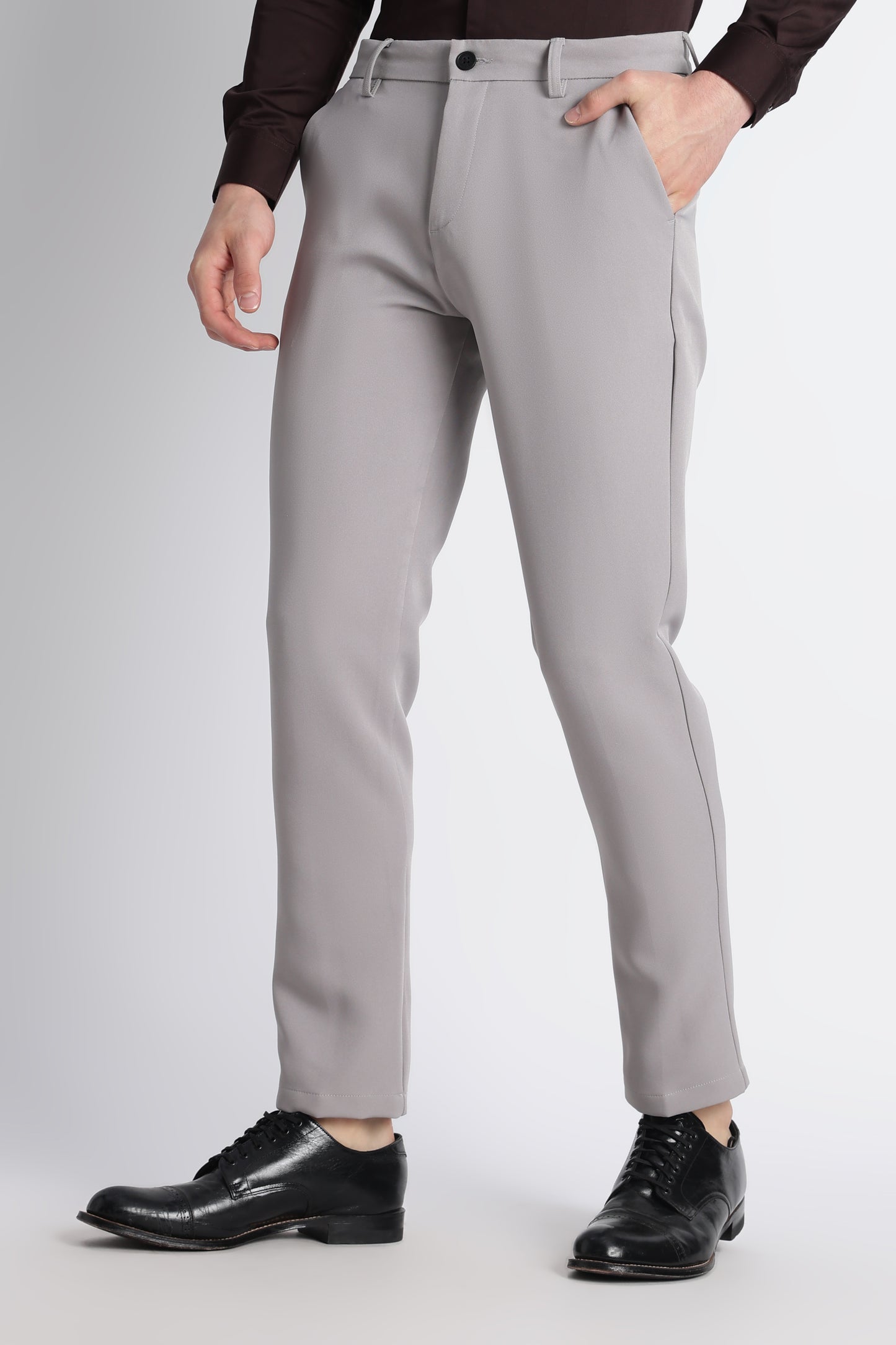 Modern Casual Trousers Grey