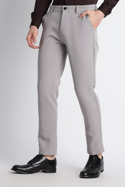Modern Casual Trousers Grey