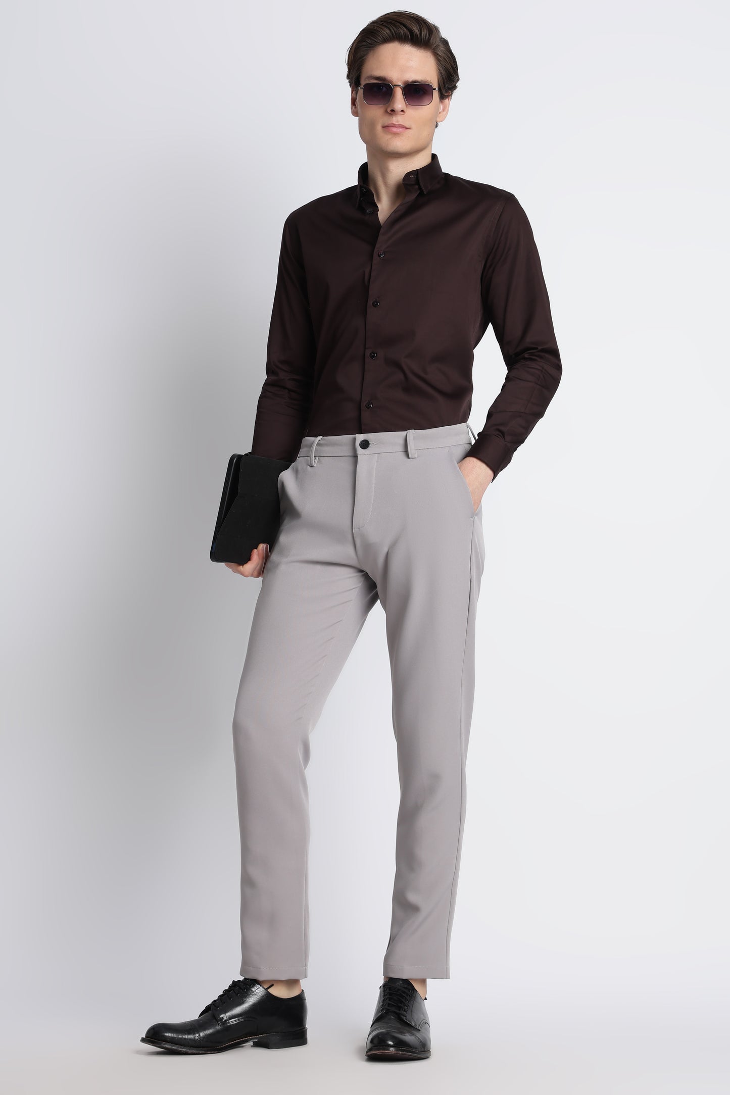 Modern Casual Trousers Grey