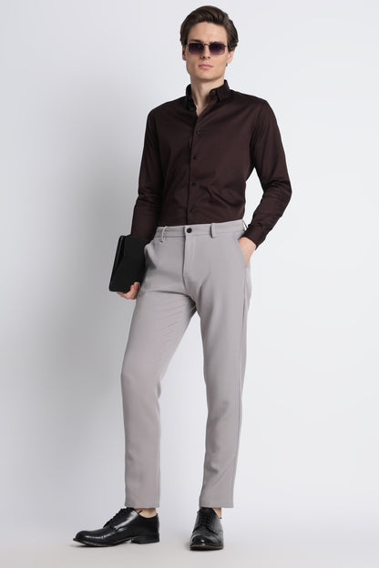 Modern Casual Trousers Grey