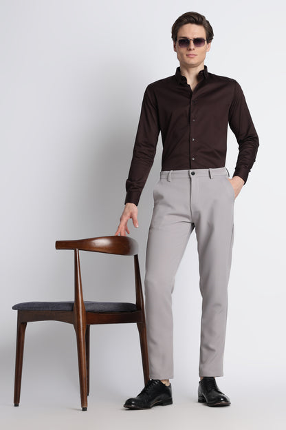 Modern Casual Trousers Grey