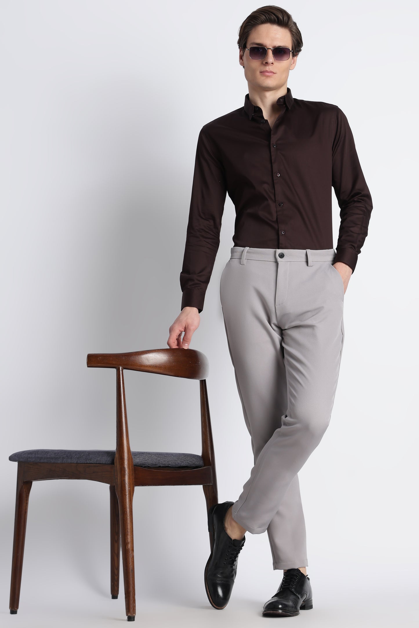 Modern Casual Trousers Grey