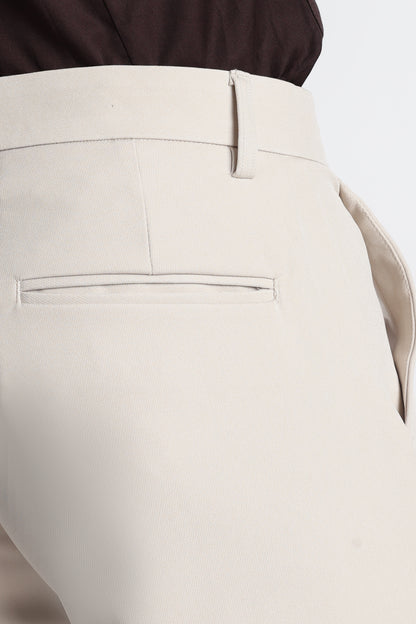Modern Casual Trousers Cream