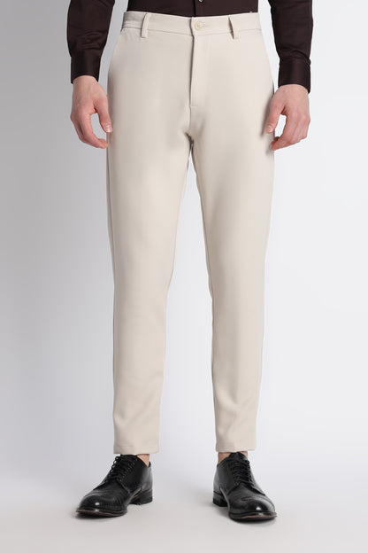 Modern Casual Trousers Cream