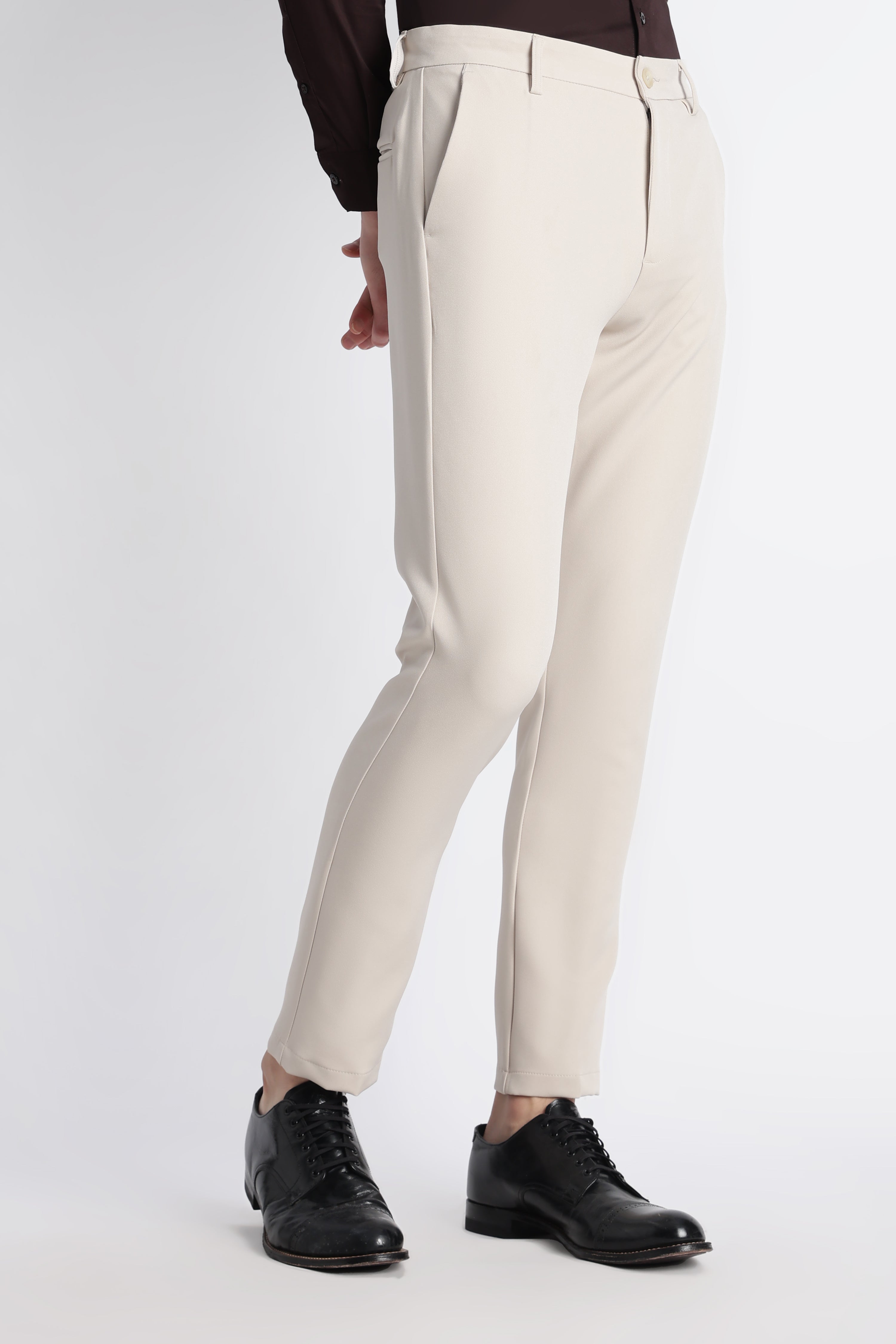 Modern Casual Trousers Cream