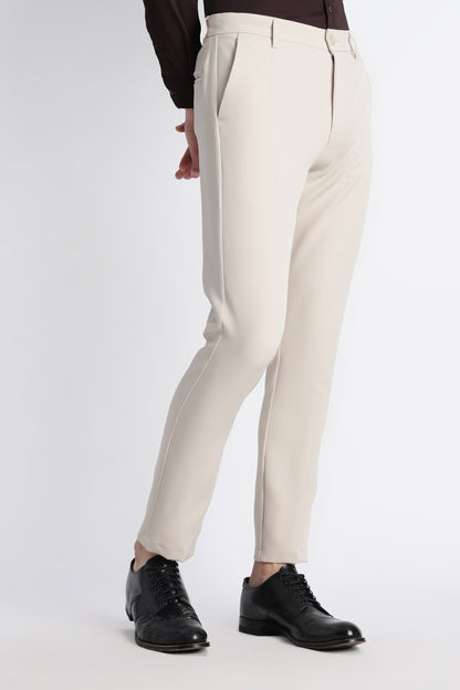Modern Casual Trousers Cream
