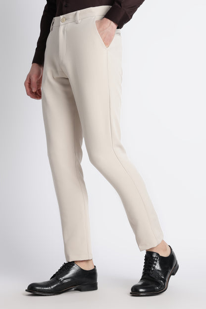 Modern Casual Trousers Cream