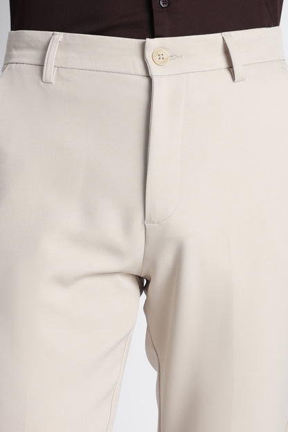 Modern Casual Trousers Cream