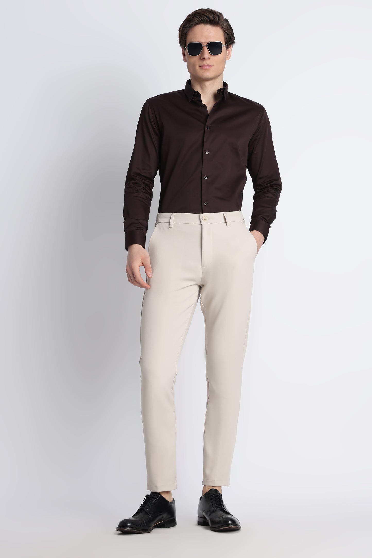 Modern Casual Trousers Cream