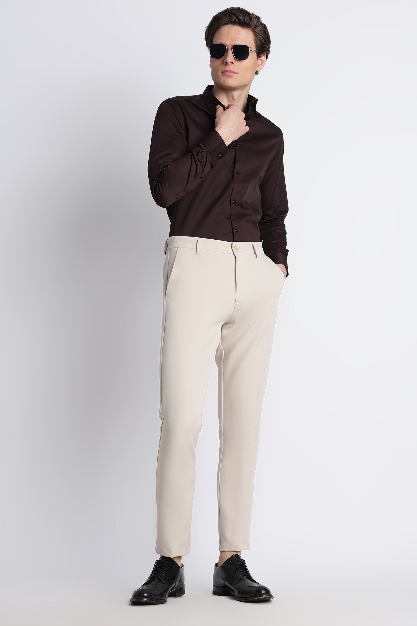 Modern Casual Trousers Cream
