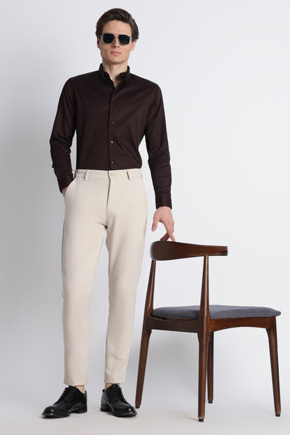 Modern Casual Trousers Cream