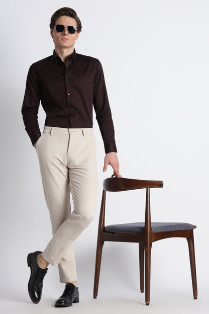 Modern Casual Trousers Cream