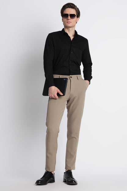 Modern Casual Trousers Olive
