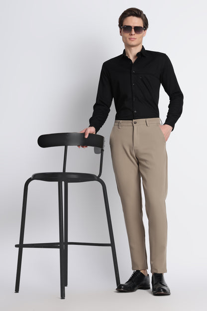 Modern Casual Trousers Olive