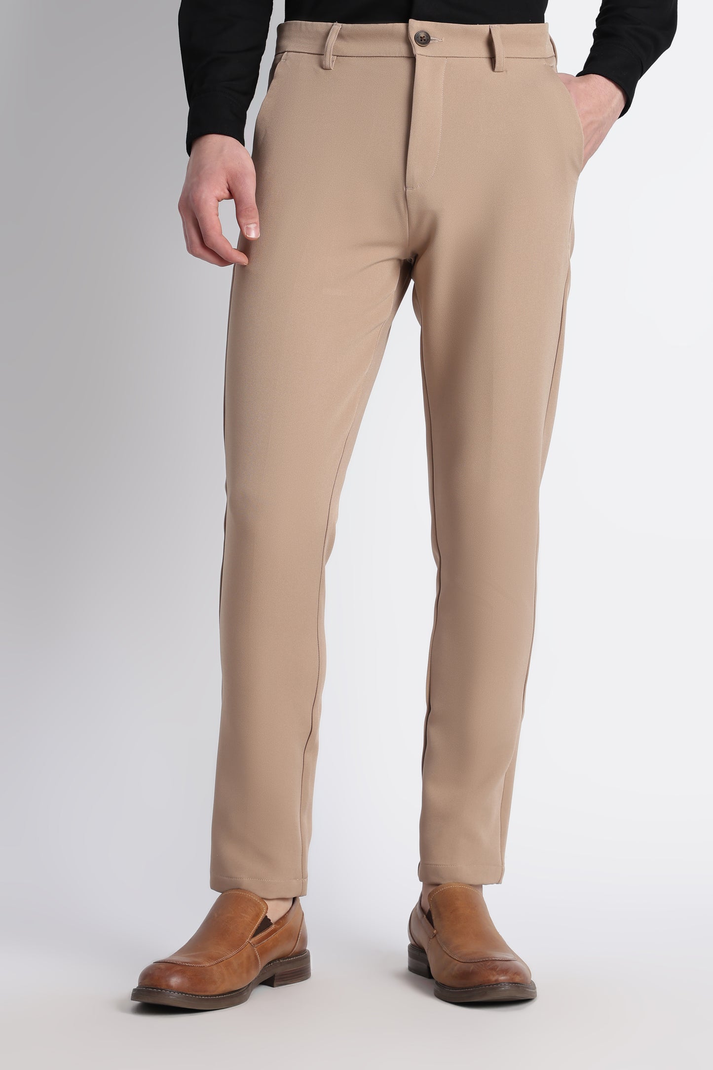 Modern Casual Trousers Beige