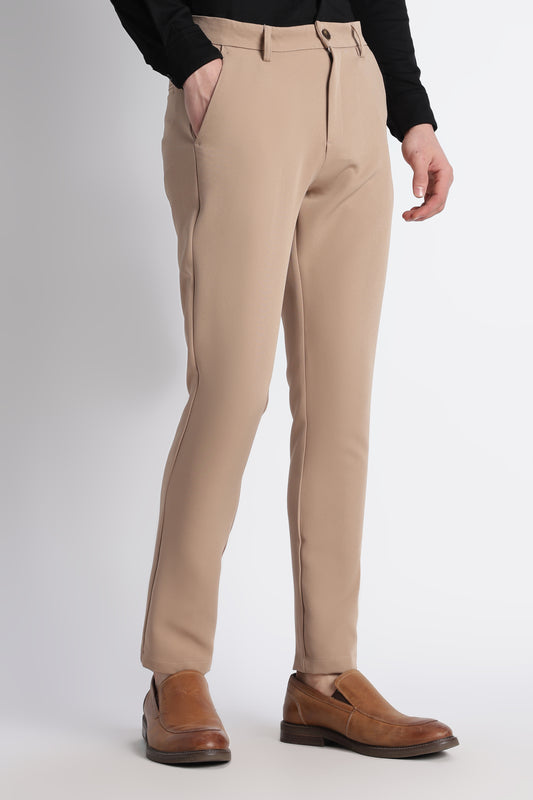 Modern Casual Trousers Beige