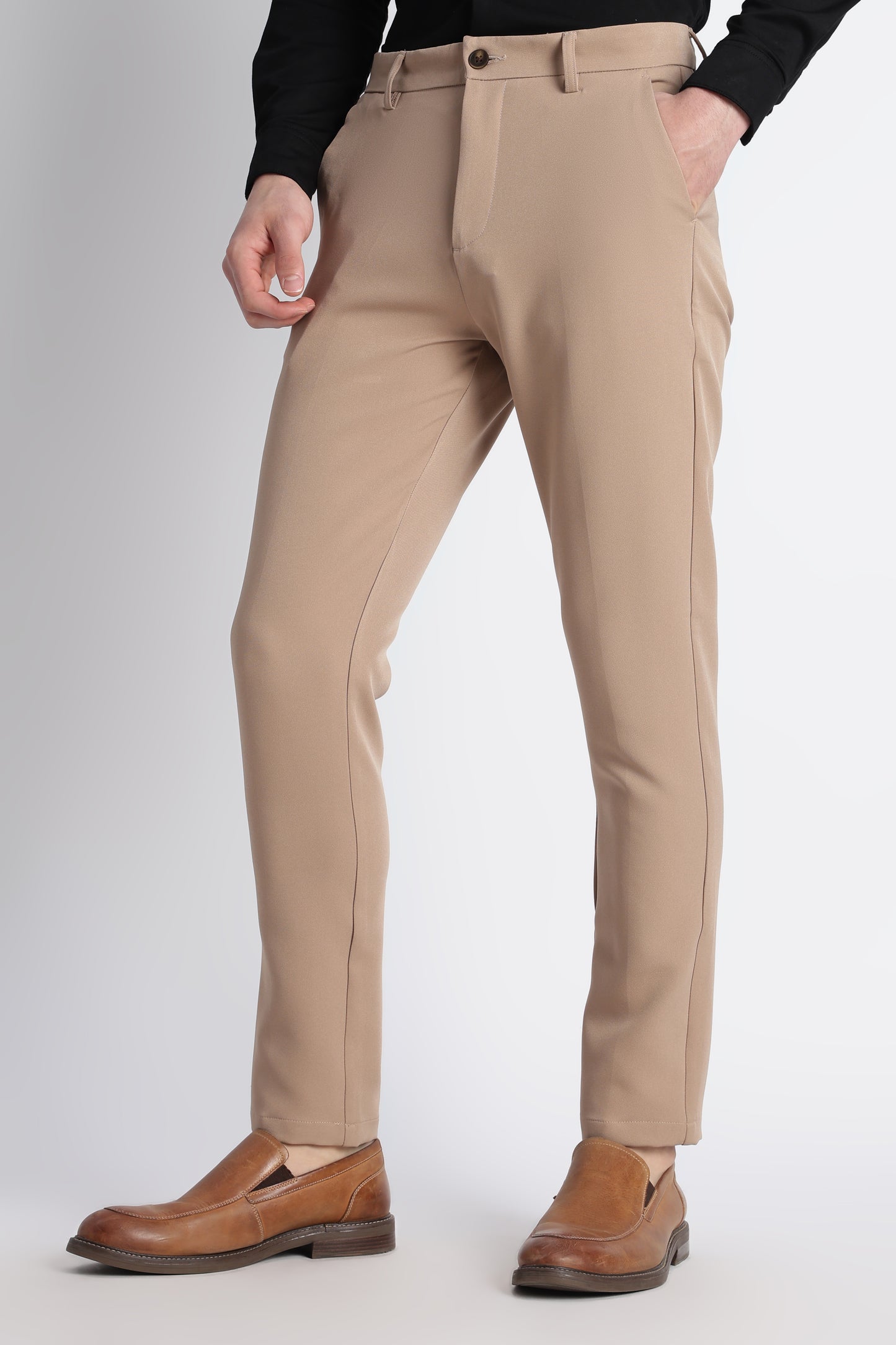 Modern Casual Trousers Beige