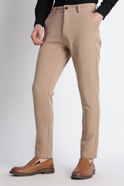 Modern Casual Trousers Beige